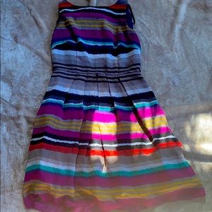 Stripe short sleeve 10% polyester dress.